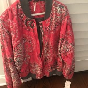 Free People Printed Bomber
